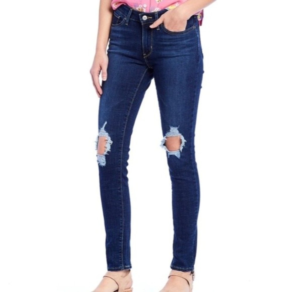 Levi's 711 busted knees skinny jean Sz 25